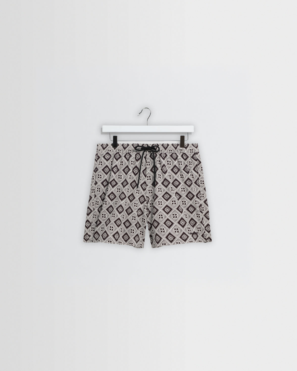 Brockwell - Ecru And Black Seersucker Swim Short