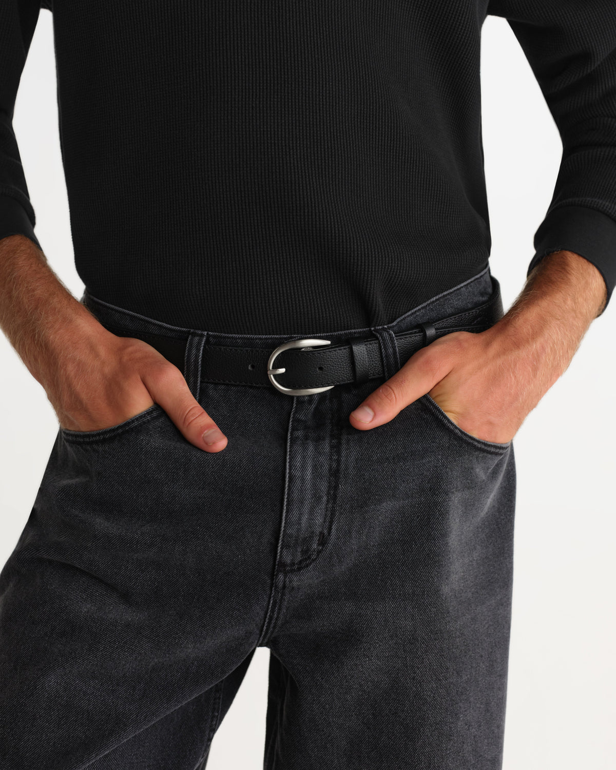 Calsen - Black Western Leather Belt