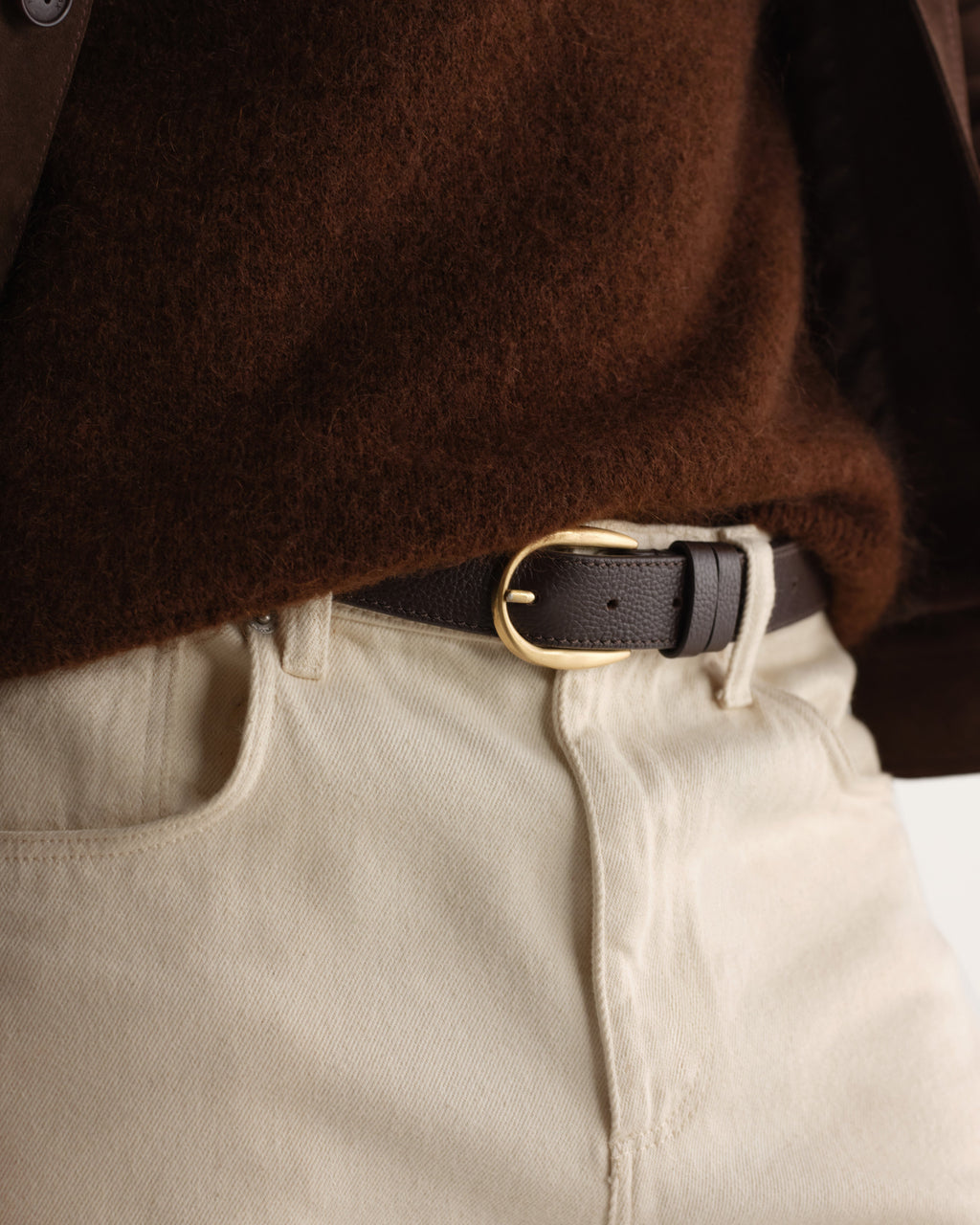 Calsen - Dark Brown Western Leather Belt