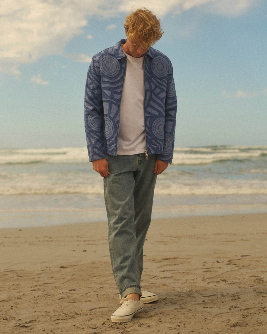 Park - Bright Blue Tonal Applique Jacket