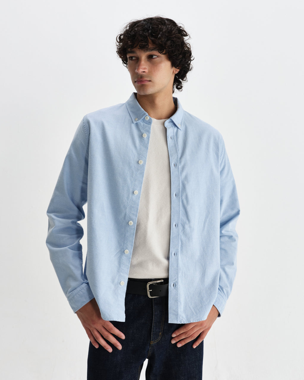 Caspian - Pale Blue Cotton Oxford Shirt