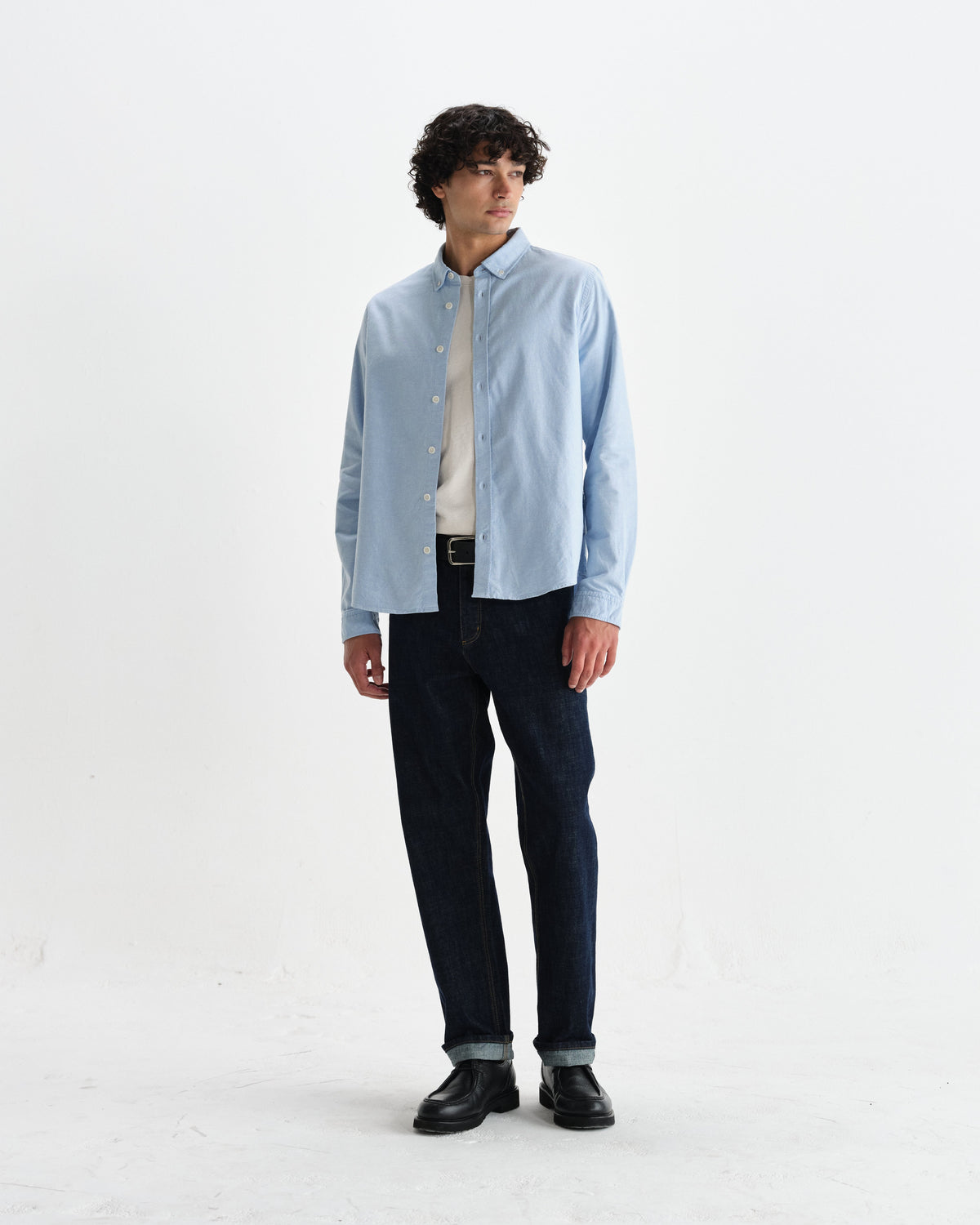 Caspian - Pale Blue Cotton Oxford Shirt