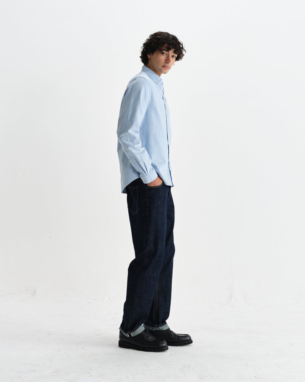 Caspian - Pale Blue Cotton Oxford Shirt