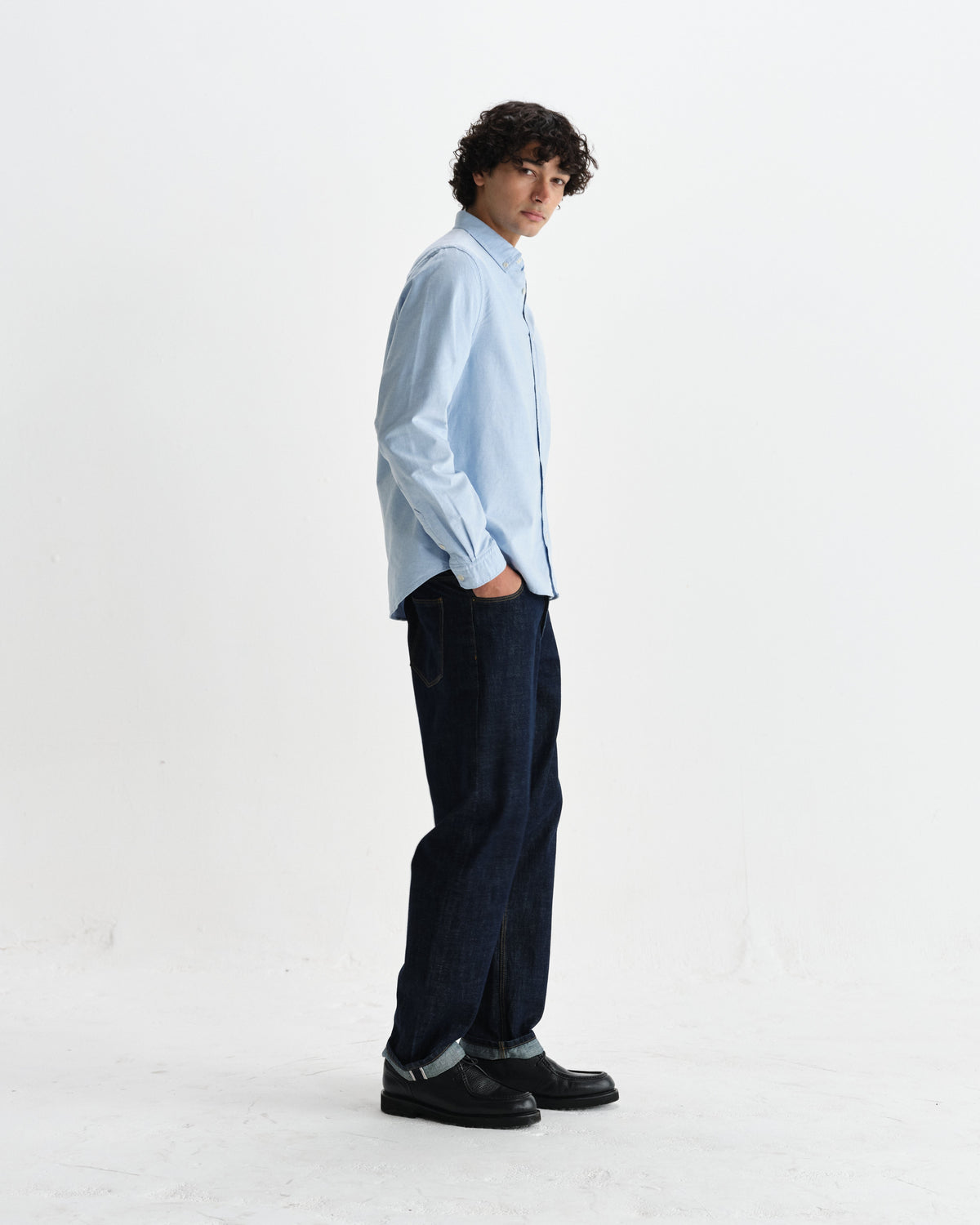 Caspian - Pale Blue Cotton Oxford Shirt