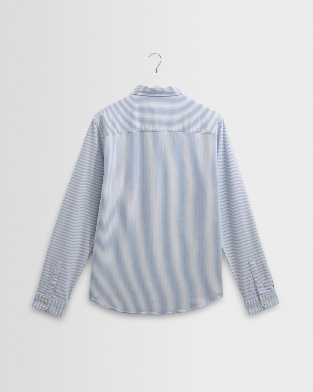 Caspian - White And Blue Stripe Cotton Oxford Shirt