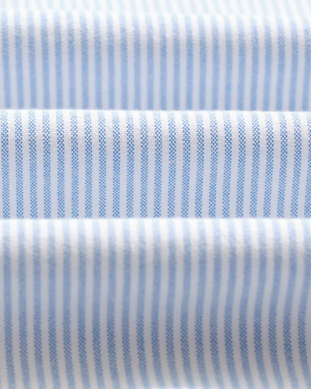Caspian - White And Blue Stripe Cotton Oxford Shirt