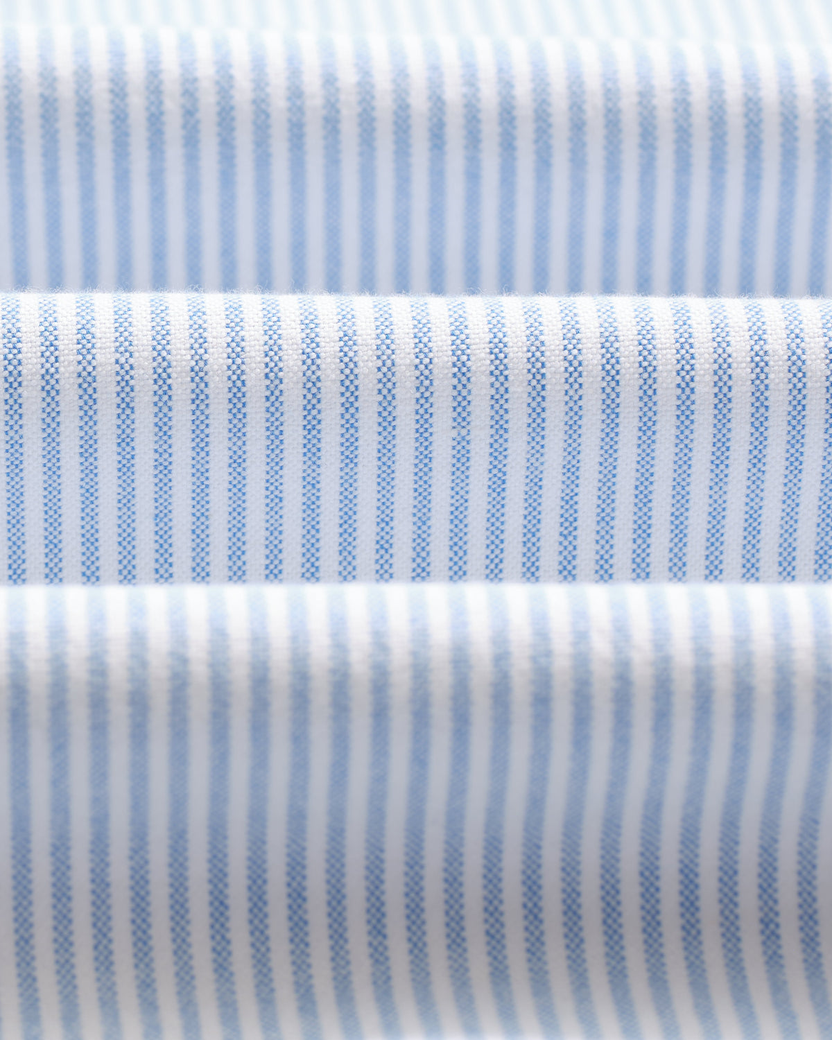 Caspian - White And Blue Stripe Cotton Oxford Shirt