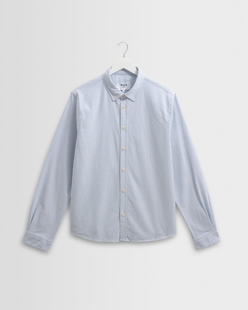 Caspian - White And Blue Stripe Cotton Oxford Shirt