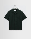 Clayland - Bottle Green Textured Waffle Short-Sleeve Shirt