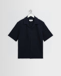 Clayland - Navy Textured Waffle Short-Sleeve Shirt