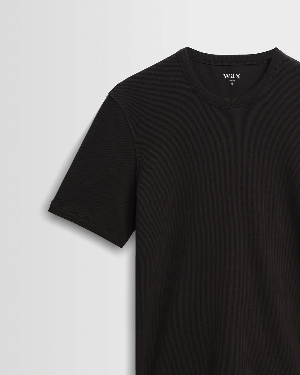 Cole - Black Ribbed Cotton Slim-Fit T-Shirt