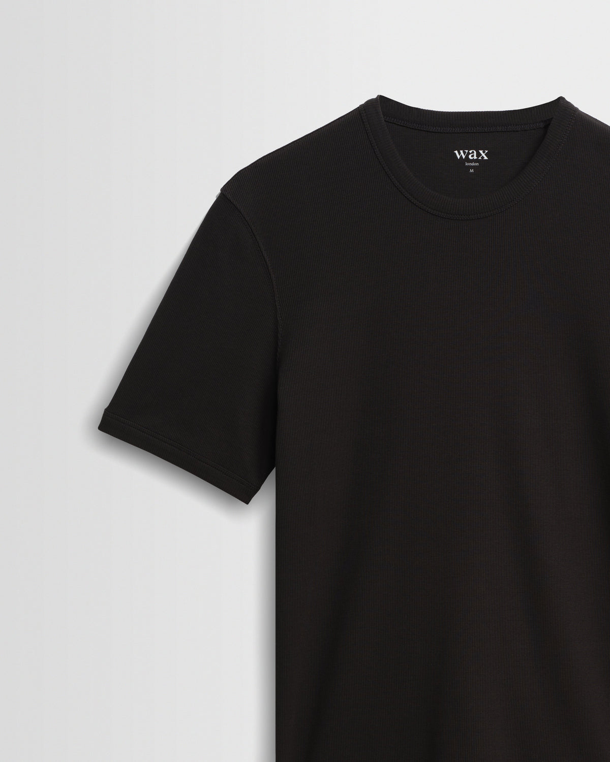 Cole - Black Ribbed Cotton Slim-Fit T-Shirt