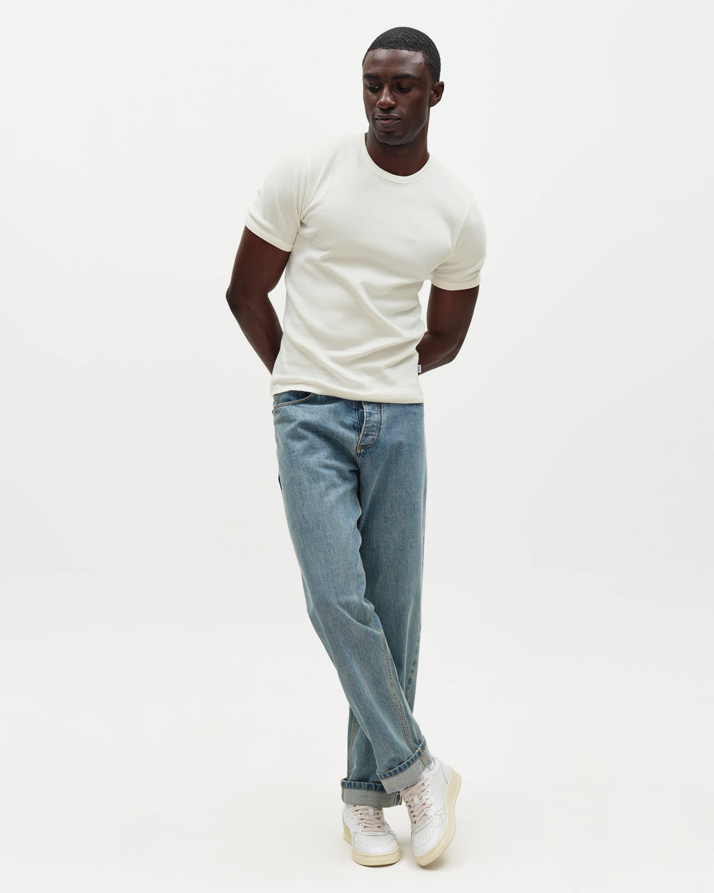 Cole - Off White Ribbed Cotton Slim-Fit T-Shirt