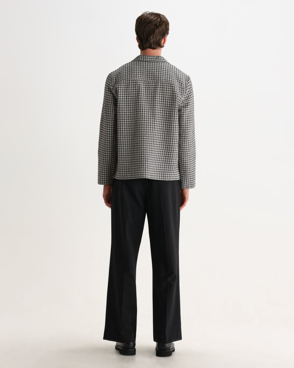 Corey - Black And Ecru Mini Check Shirt