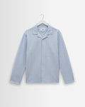 Corey - Blue And Ecru Seersucker-Cotton Stripe Shirt