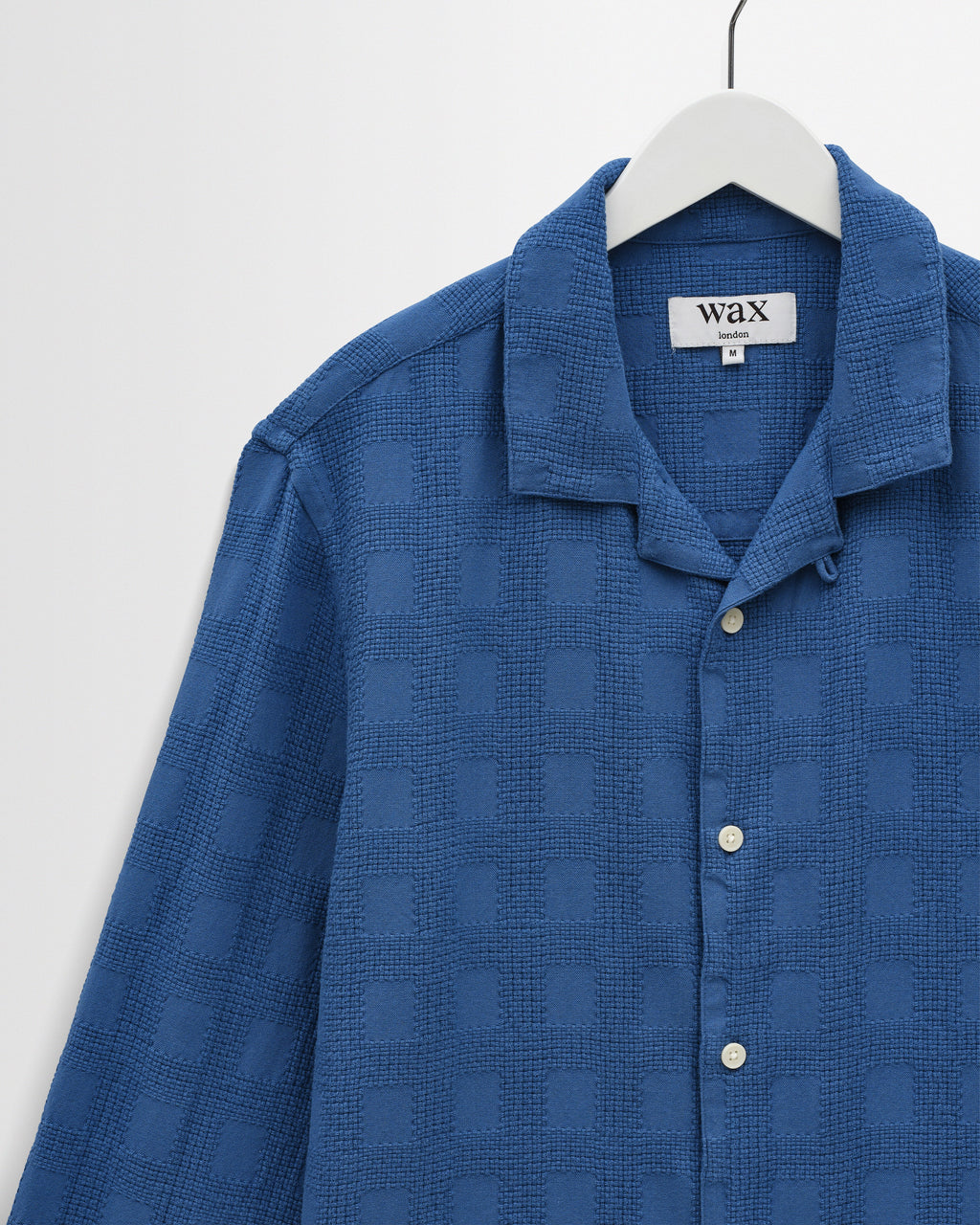Corey - Blue Dobby Check Cotton Shirt