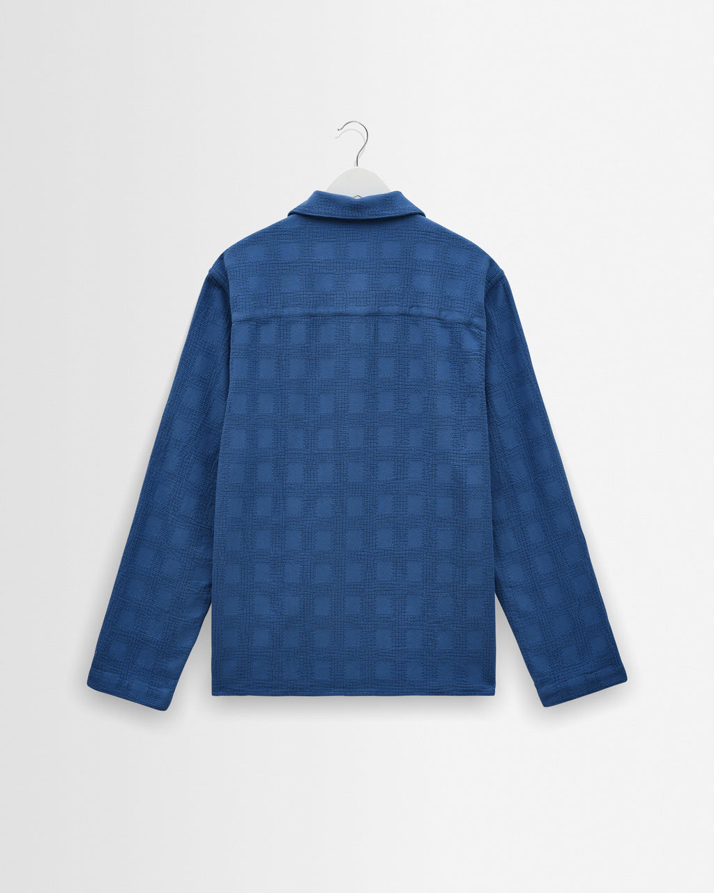 Corey - Blue Dobby Check Cotton Shirt