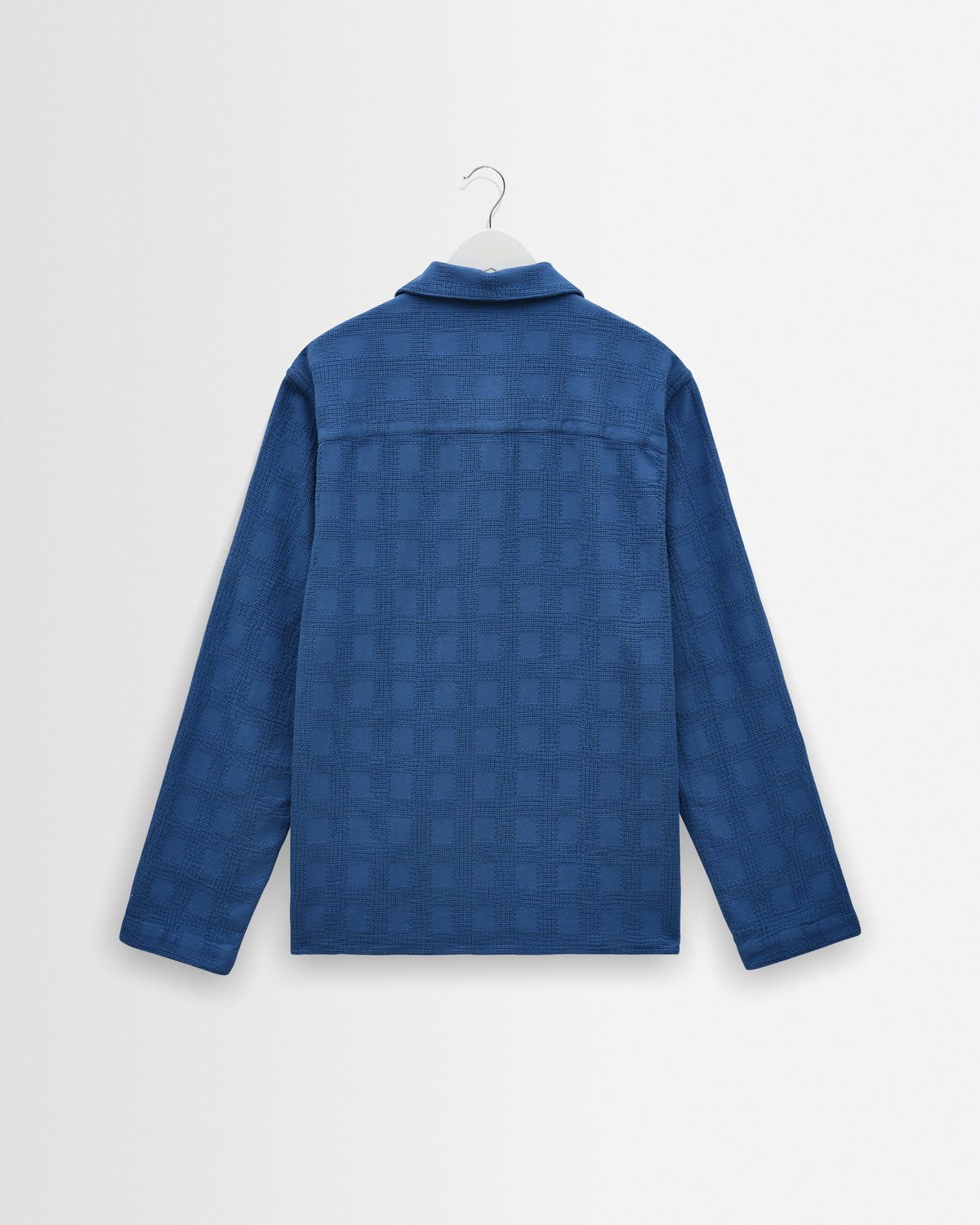 Corey - Blue Dobby Check Cotton Shirt