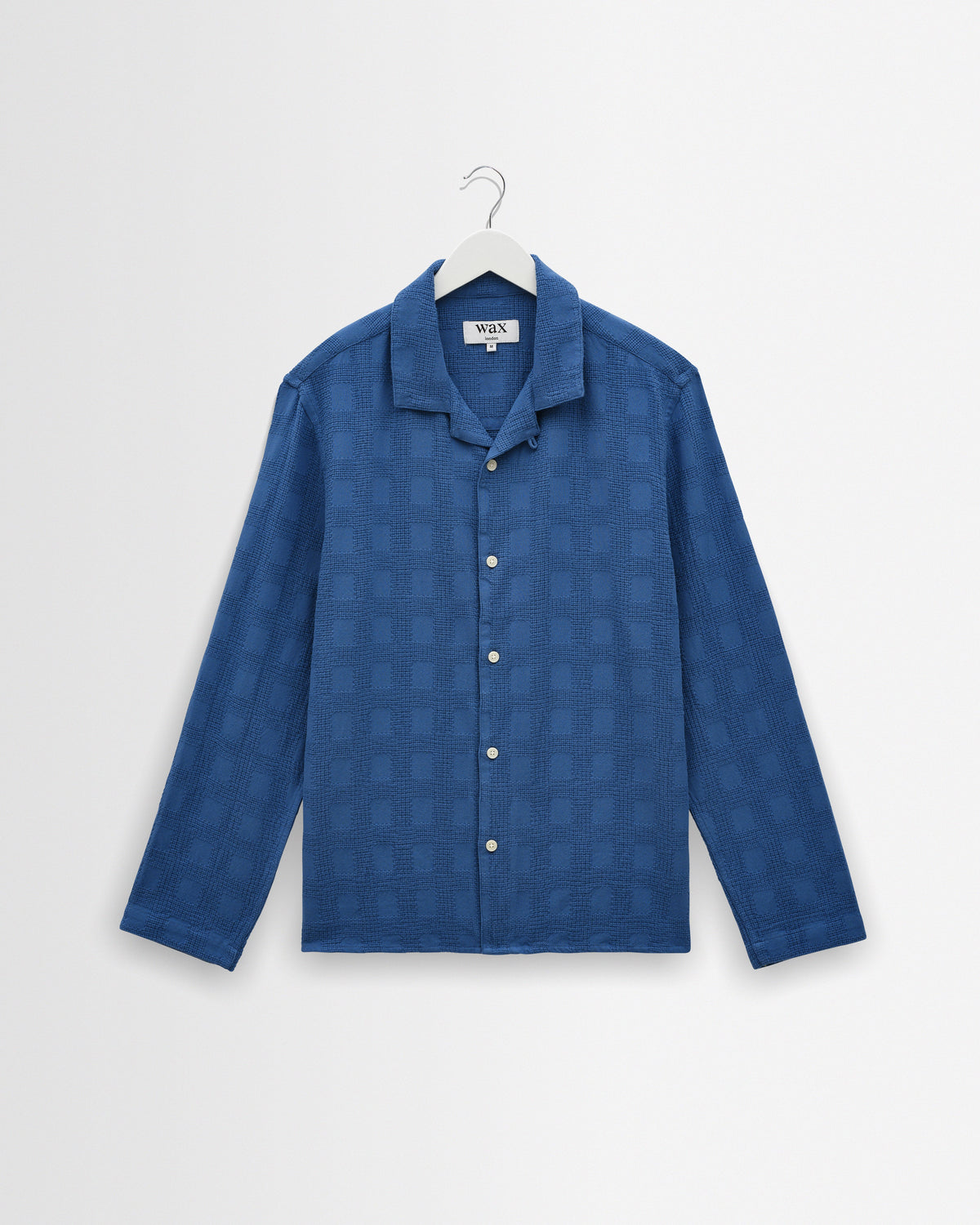 Corey - Blue Dobby Check Cotton Shirt