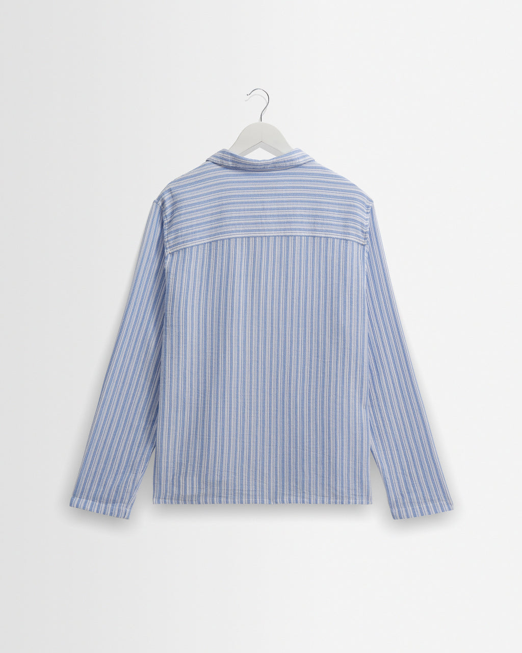 Corey - Bright Blue Cotton Twisted Stripe Shirt