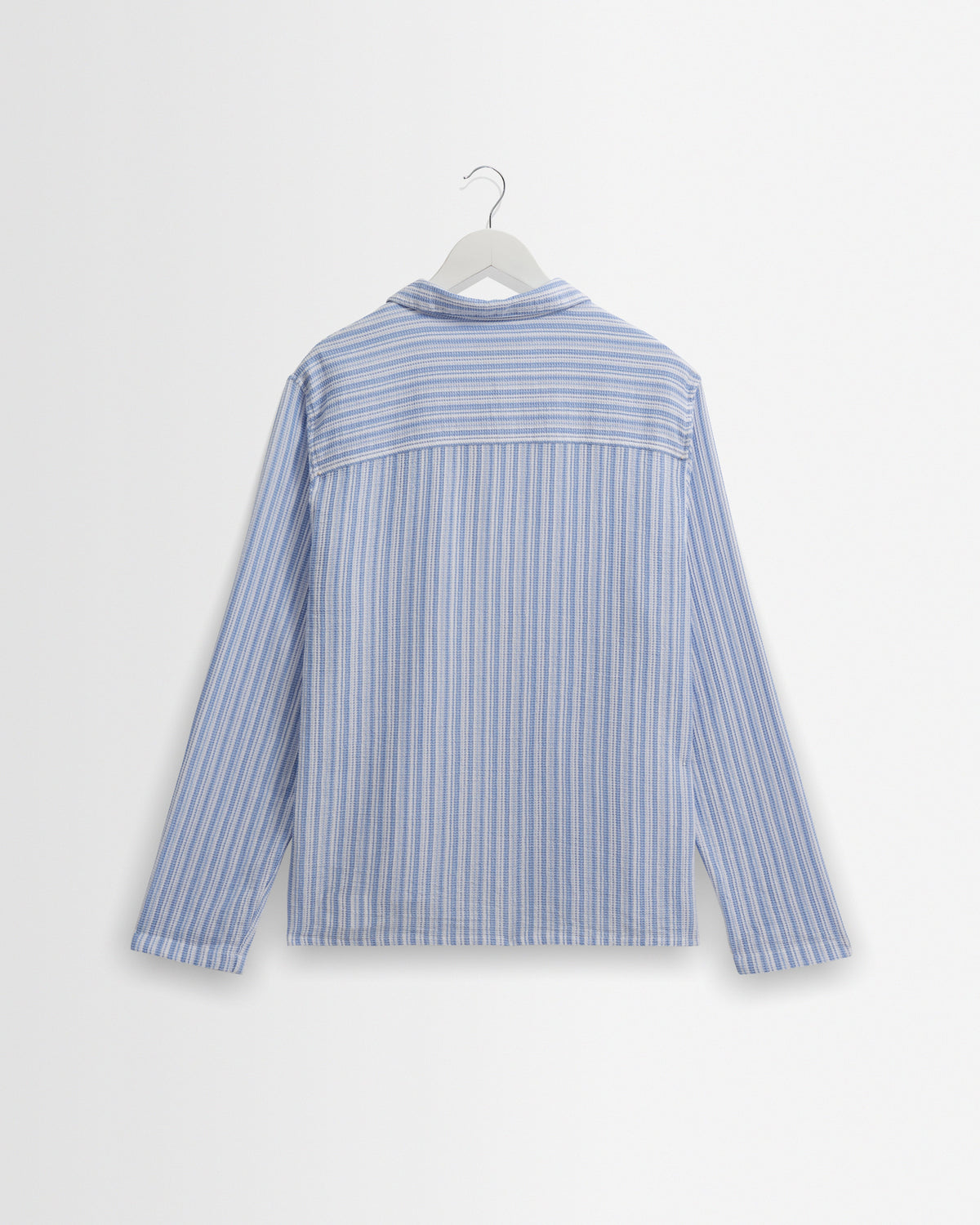 Corey - Bright Blue Cotton Twisted Stripe Shirt