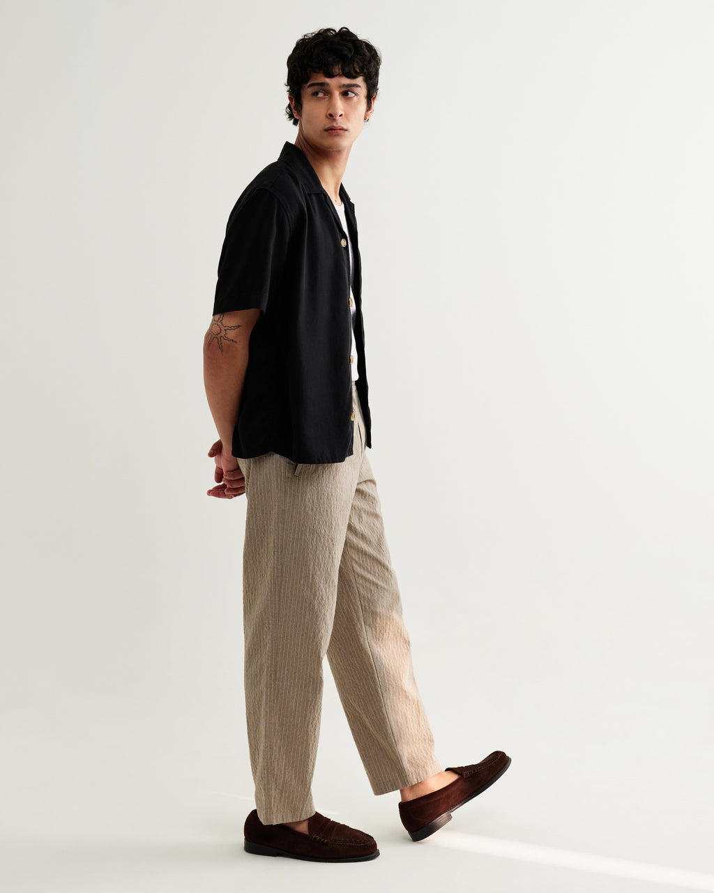 Curzon - Black Lyocell Twill Short-Sleeve Shirt