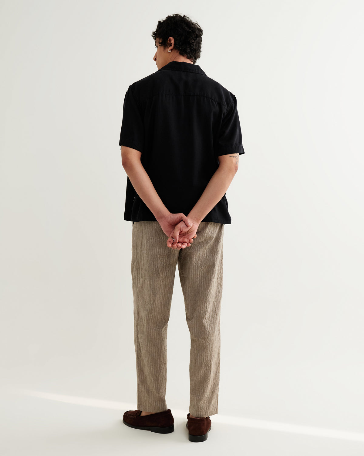 Curzon - Black Lyocell Twill Short-Sleeve Shirt