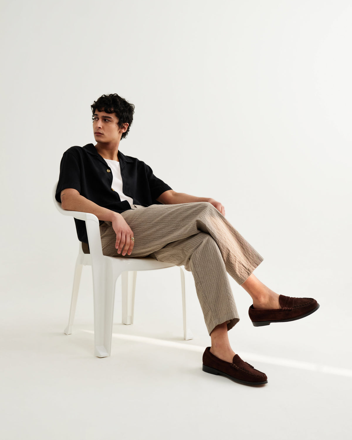 Curzon - Black Lyocell Twill Short-Sleeve Shirt