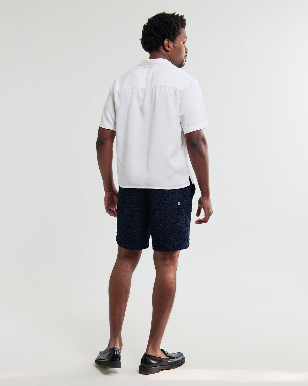 Curzon - Off White Lyocell Twill Short-Sleeve Shirt