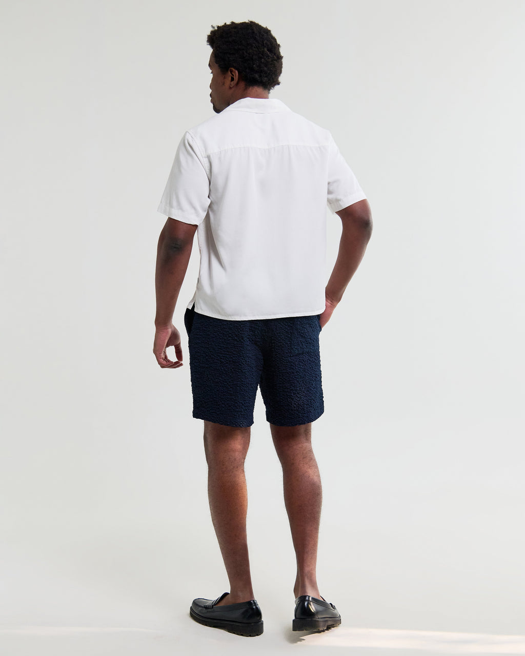 Curzon - Off White Lyocell Twill Short-Sleeve Shirt