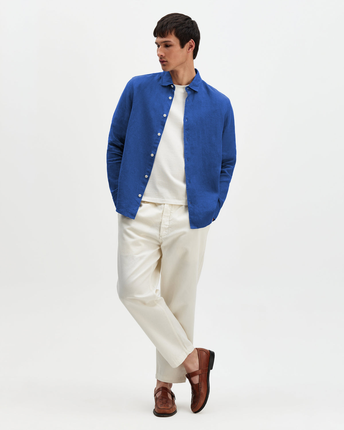 Dartford - French Blue Washed Linen Shirt