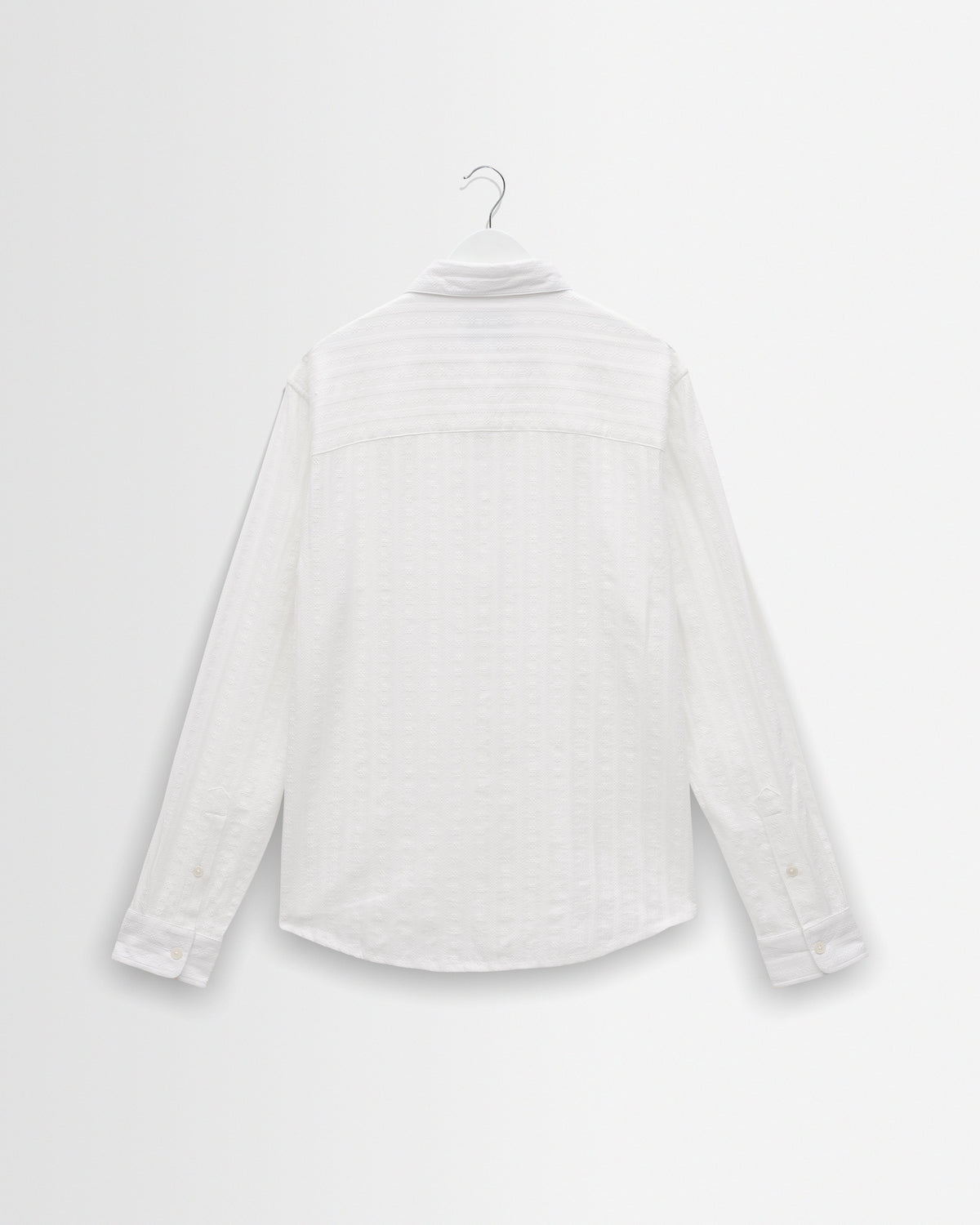 Dartford - White Dobby Stripe Organic Cotton Shirt