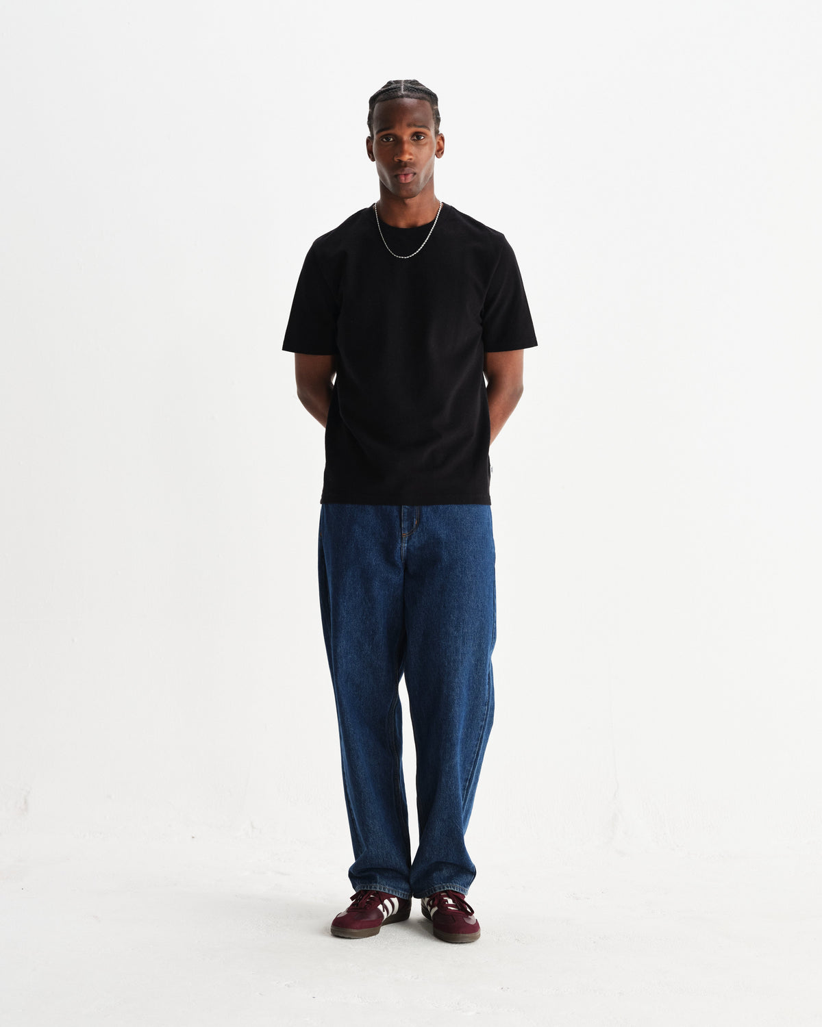 Dean - Black Textured Organic Cotton T-Shirt