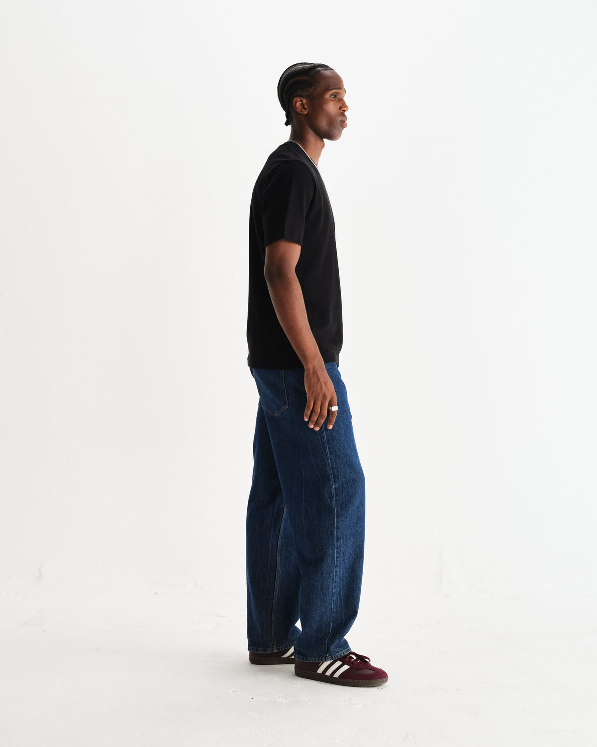 Dean - Black Textured Organic Cotton T-Shirt
