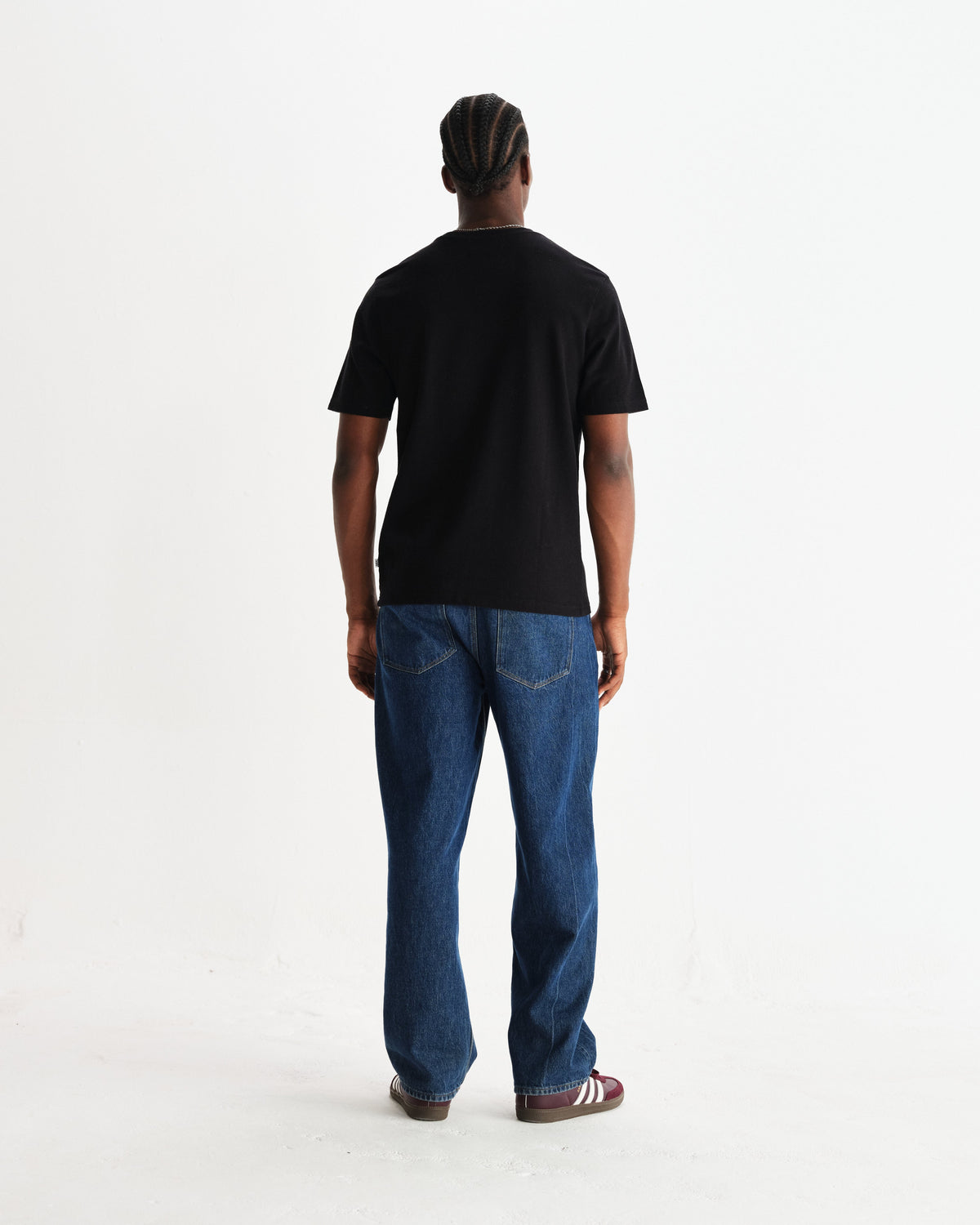 Dean - Black Textured Organic Cotton T-Shirt