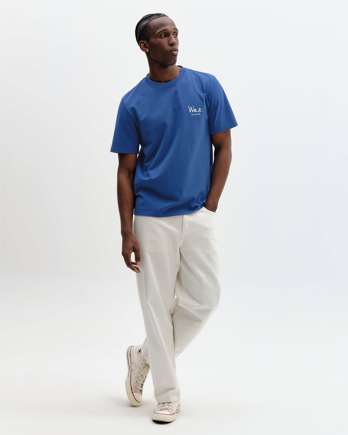 Dean - Blue And Ecru Sailing Map Print T-Shirt
