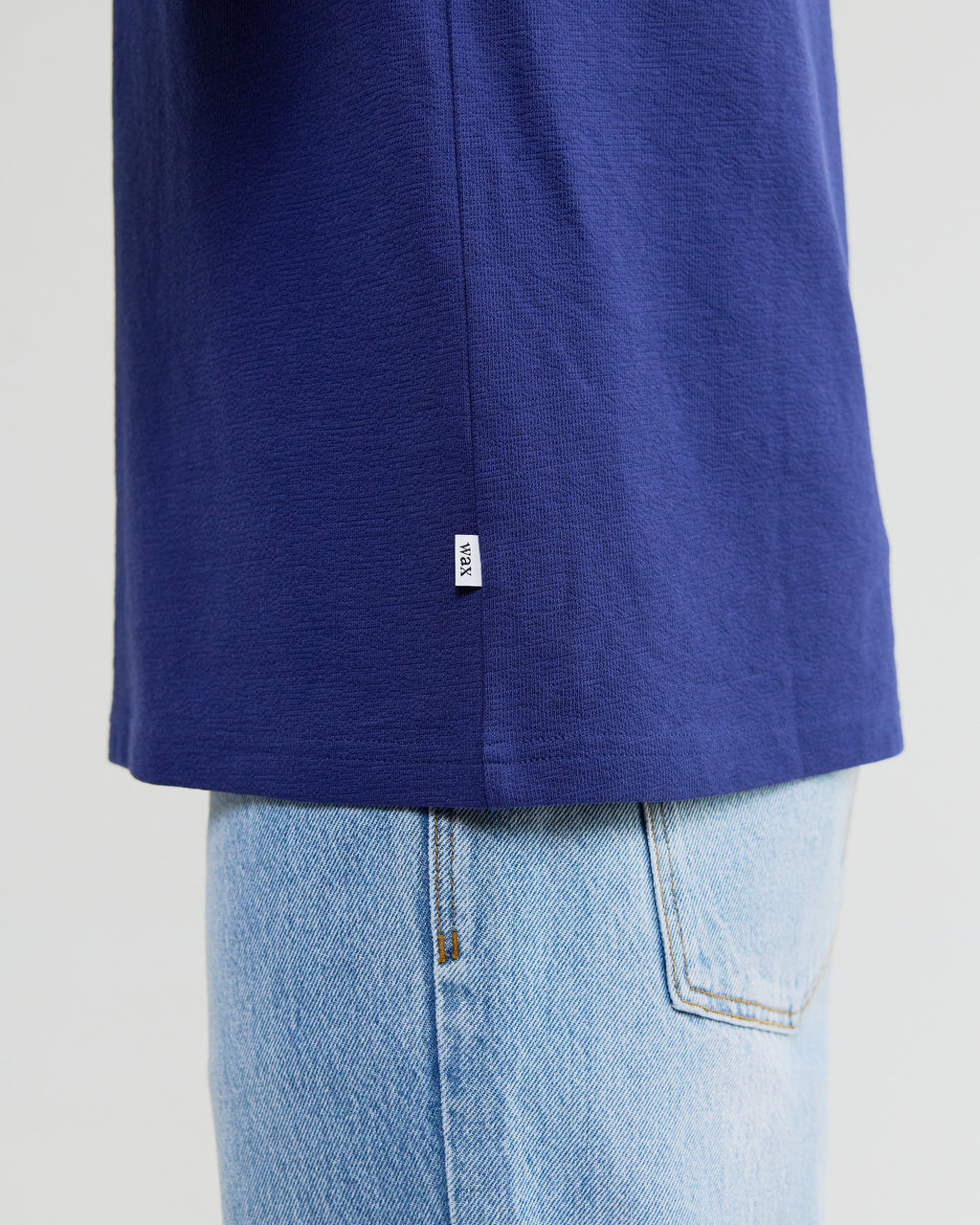 Dean - Cobalt Blue Textured Organic Cotton T-Shirt
