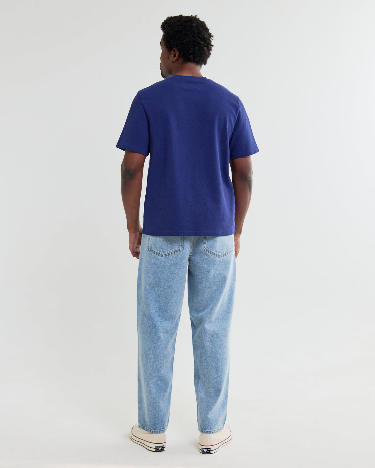 Dean - Cobalt Blue Textured Organic Cotton T-Shirt