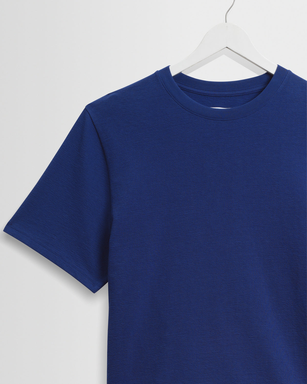 Dean - Cobalt Blue Textured Organic Cotton T-Shirt