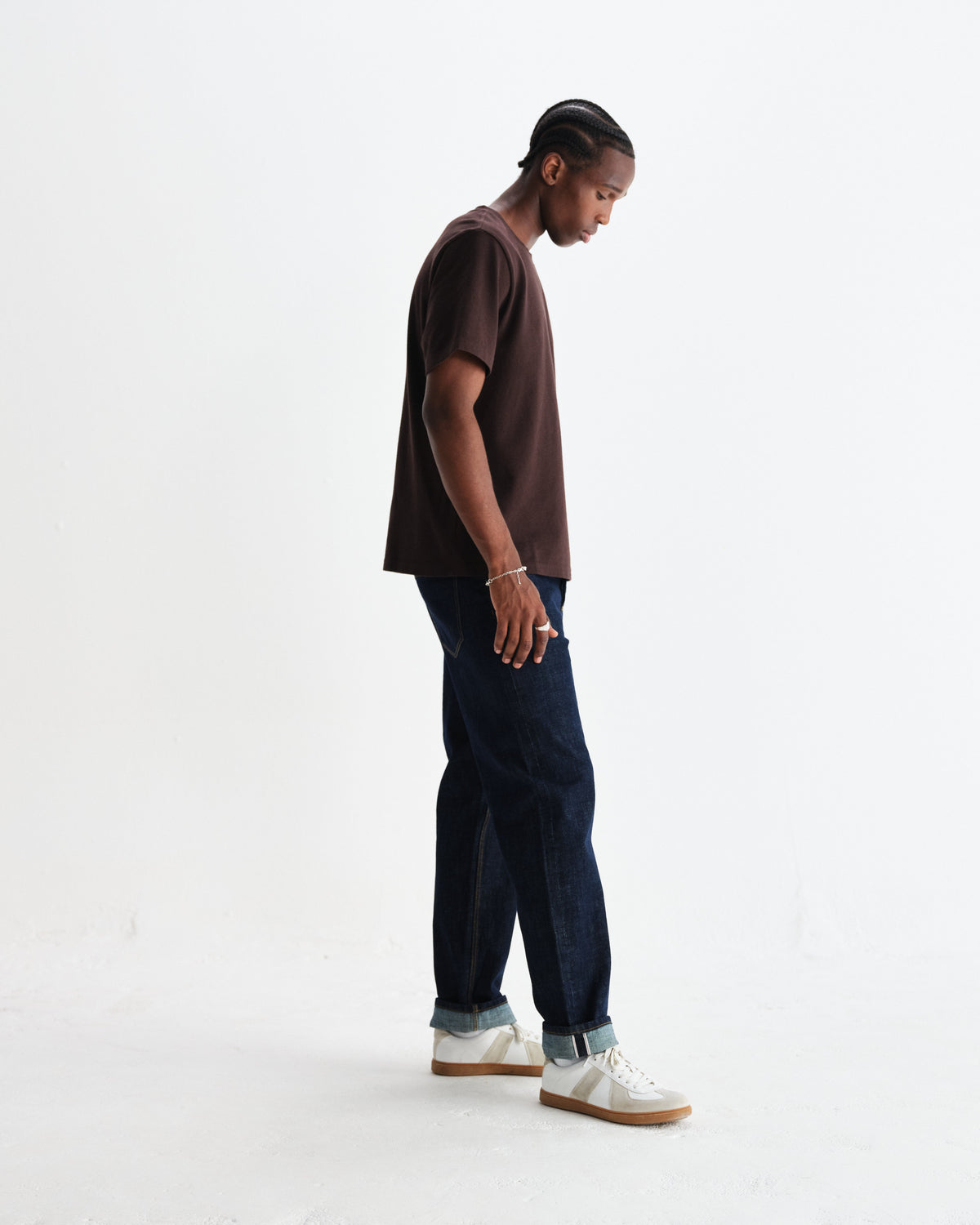 Dean - Dark Brown Textured Organic Cotton T-Shirt