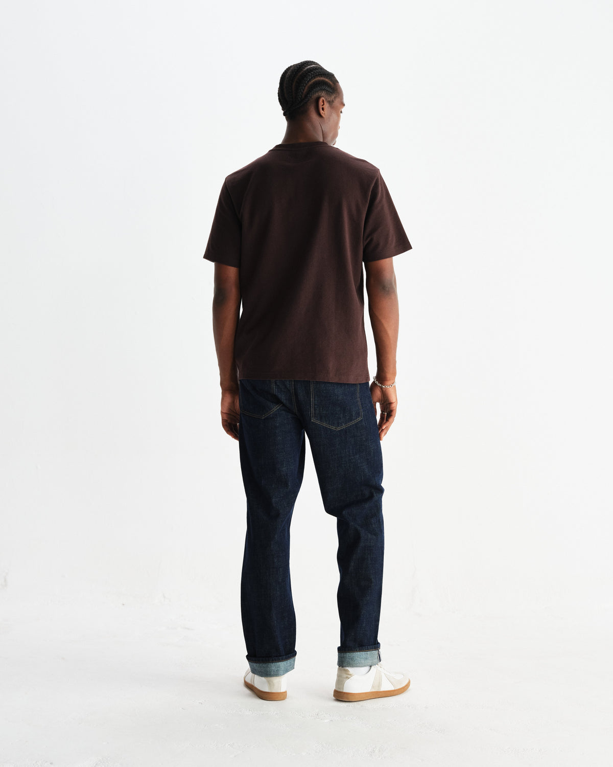 Dean - Dark Brown Textured Organic Cotton T-Shirt