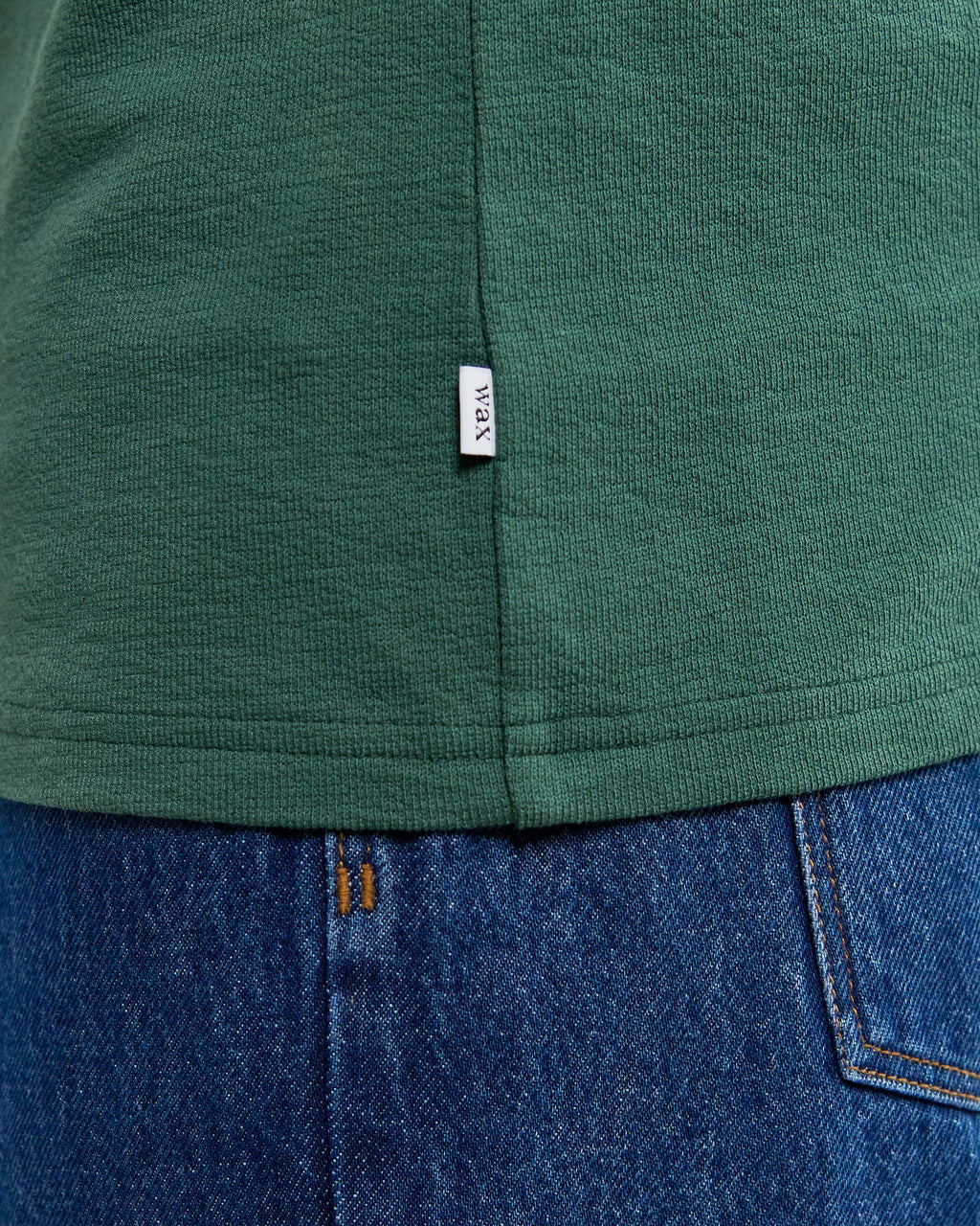Dean - Dark Green Textured Organic Cotton T-Shirt