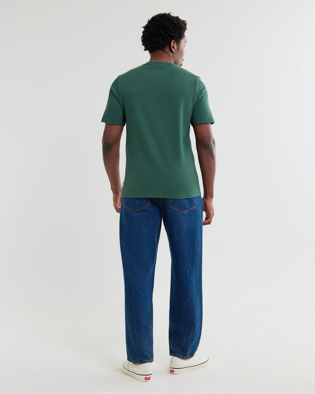 Dean - Dark Green Textured Organic Cotton T-Shirt