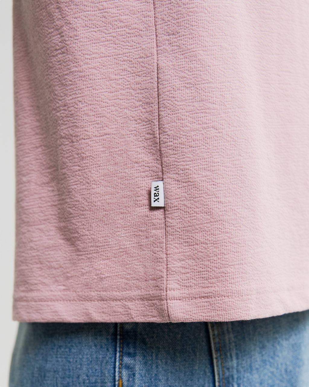 Dean - Dusty Pink Textured Organic Cotton T-Shirt