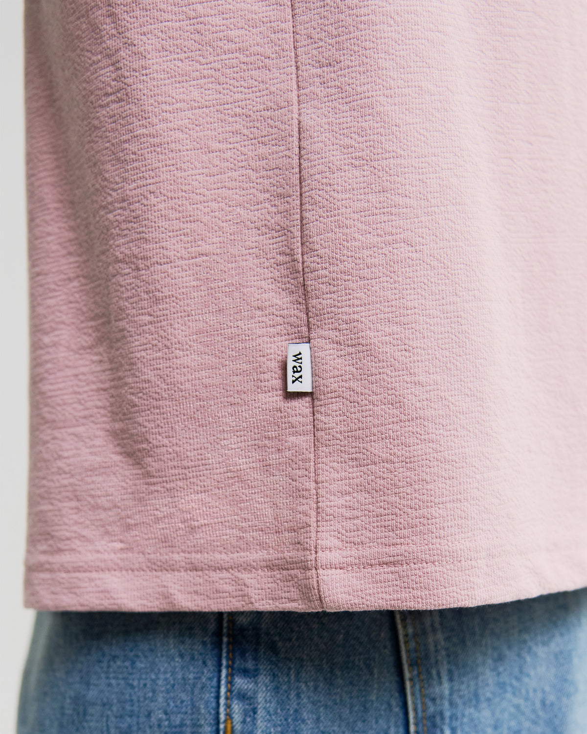 Dean - Dusty Pink Textured Organic Cotton T-Shirt