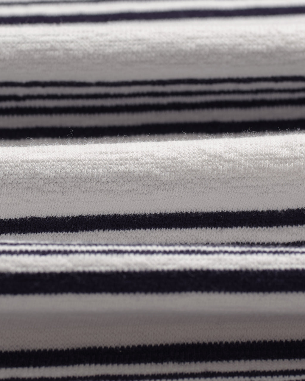 Dean - Ecru And Navy Textured Stripe Organic Cotton T-Shirt