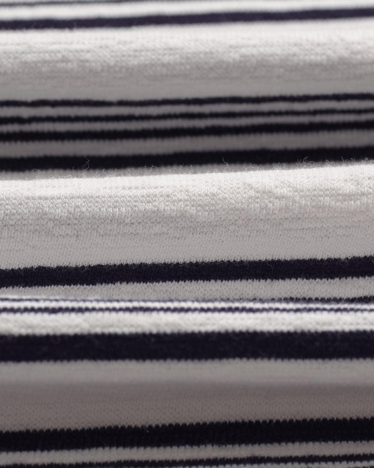 Dean - Ecru And Navy Textured Stripe Organic Cotton T-Shirt