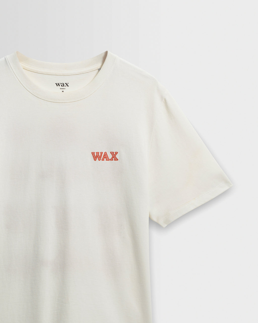 Dean - Ecru And Rust Grid Embroidered T-Shirt