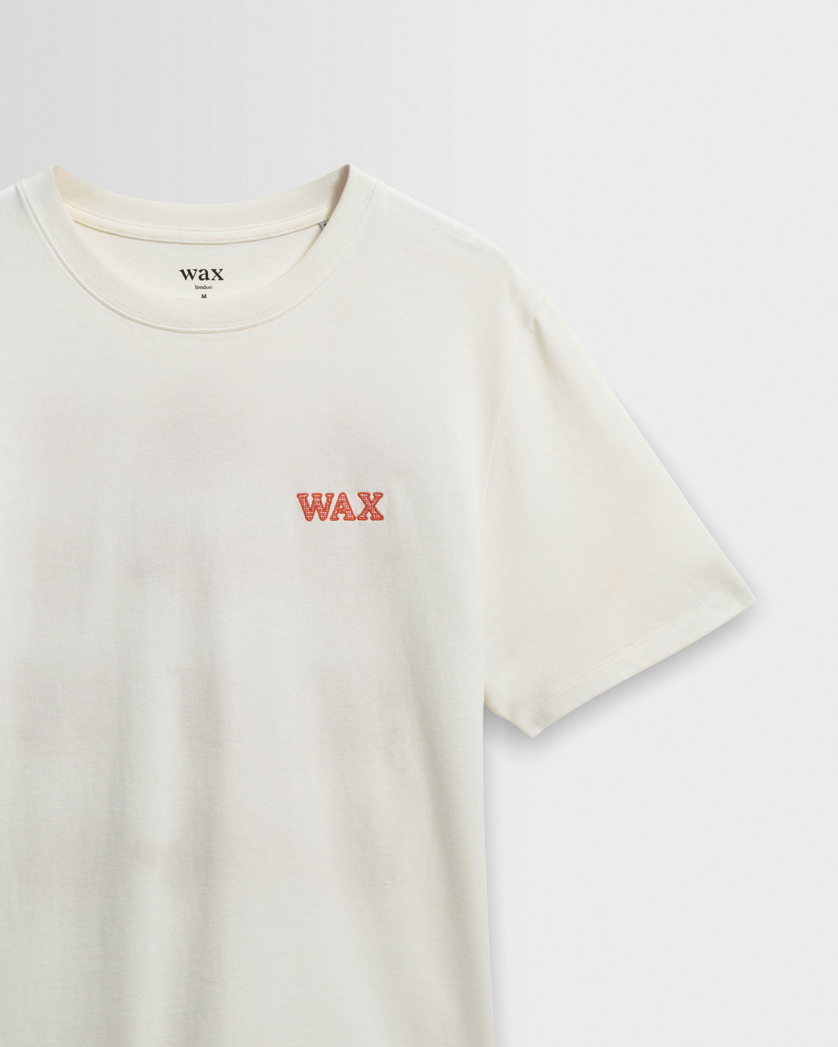 Dean - Ecru And Rust Grid Embroidered T-Shirt