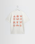 Dean - Ecru And Rust Grid Embroidered T-Shirt